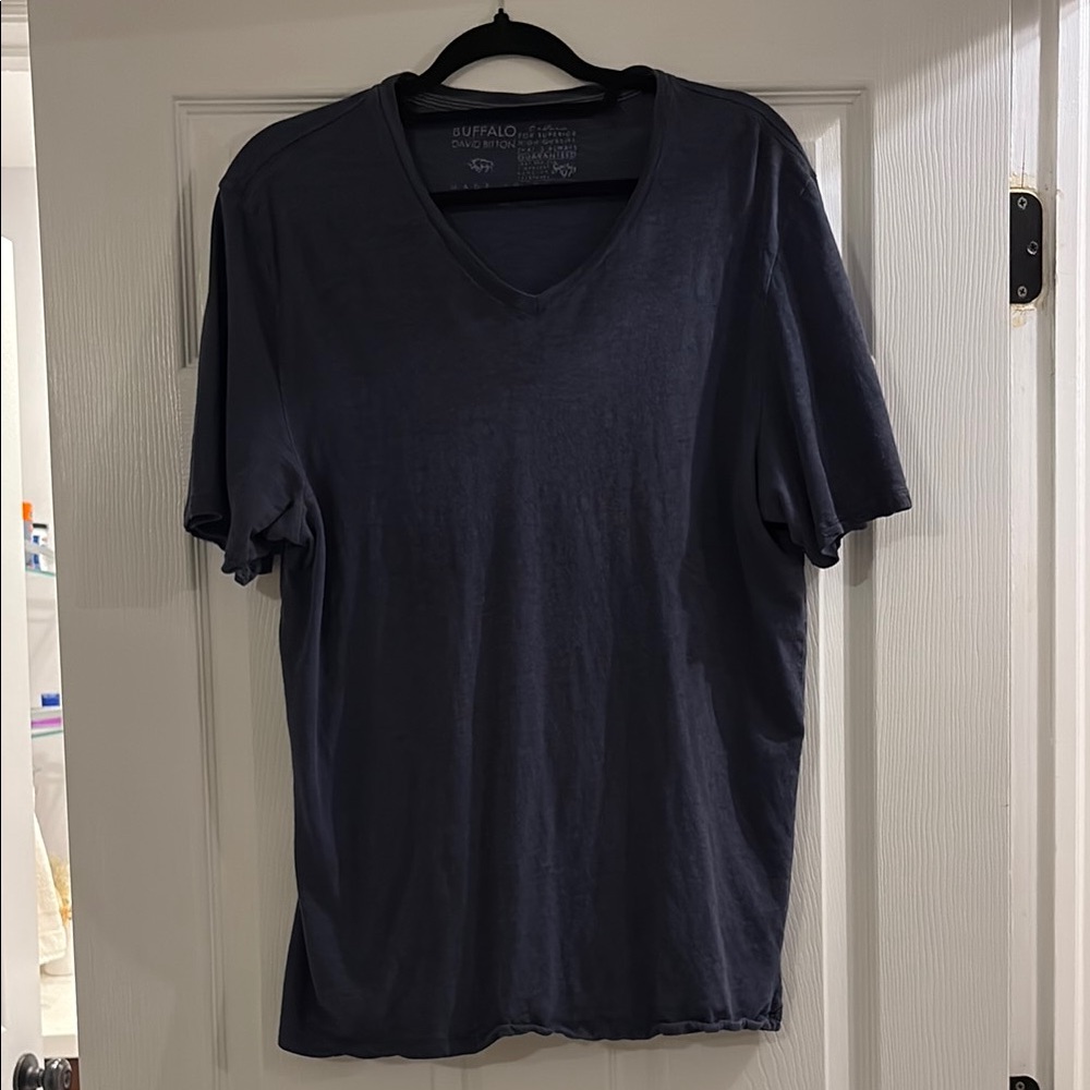 BUFFALO BY DAVID BITTON BLUE V-NECK MENS SHIRT